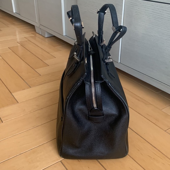 Giorgio Armani -top handle bag - black textured leather with silver hardware - Picture 4 of 9